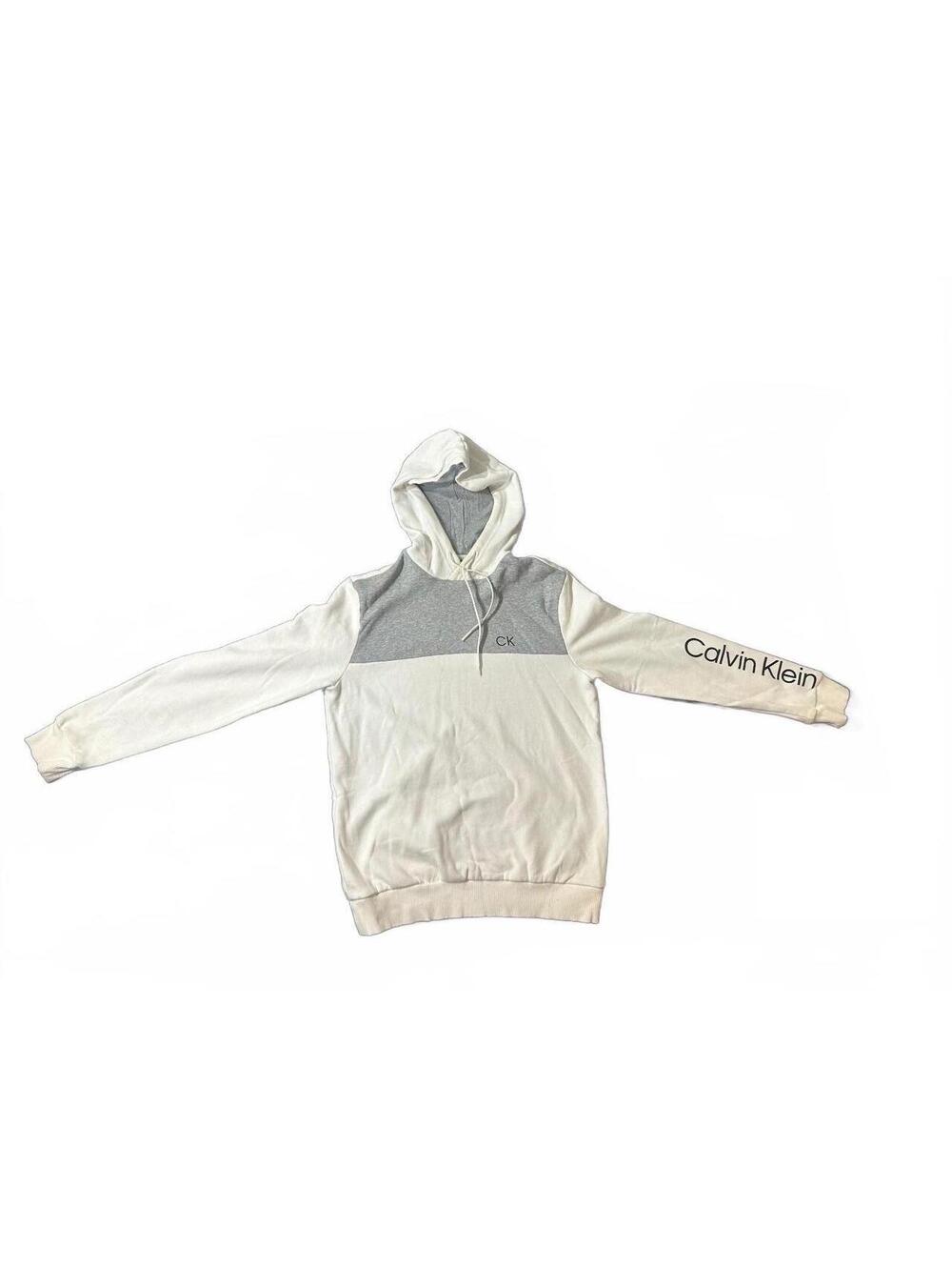 Calvin Klein Colorblock Hoodie Sweatshirt with Logo on Sleeve